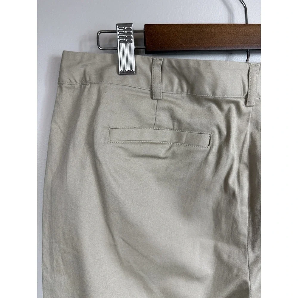 Michael Kors Pants Womens Sz 10 Tan Zip Pocket Slim Ankle Stretch Preppy Classic